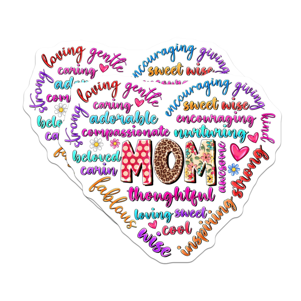(2 Pack) Mom Appreciation Magnets for Mom - Inspirational Words Heart Magnet - 5 Inches On Longest Side - Thick Durable Magnet - Made in USA - MAG28829