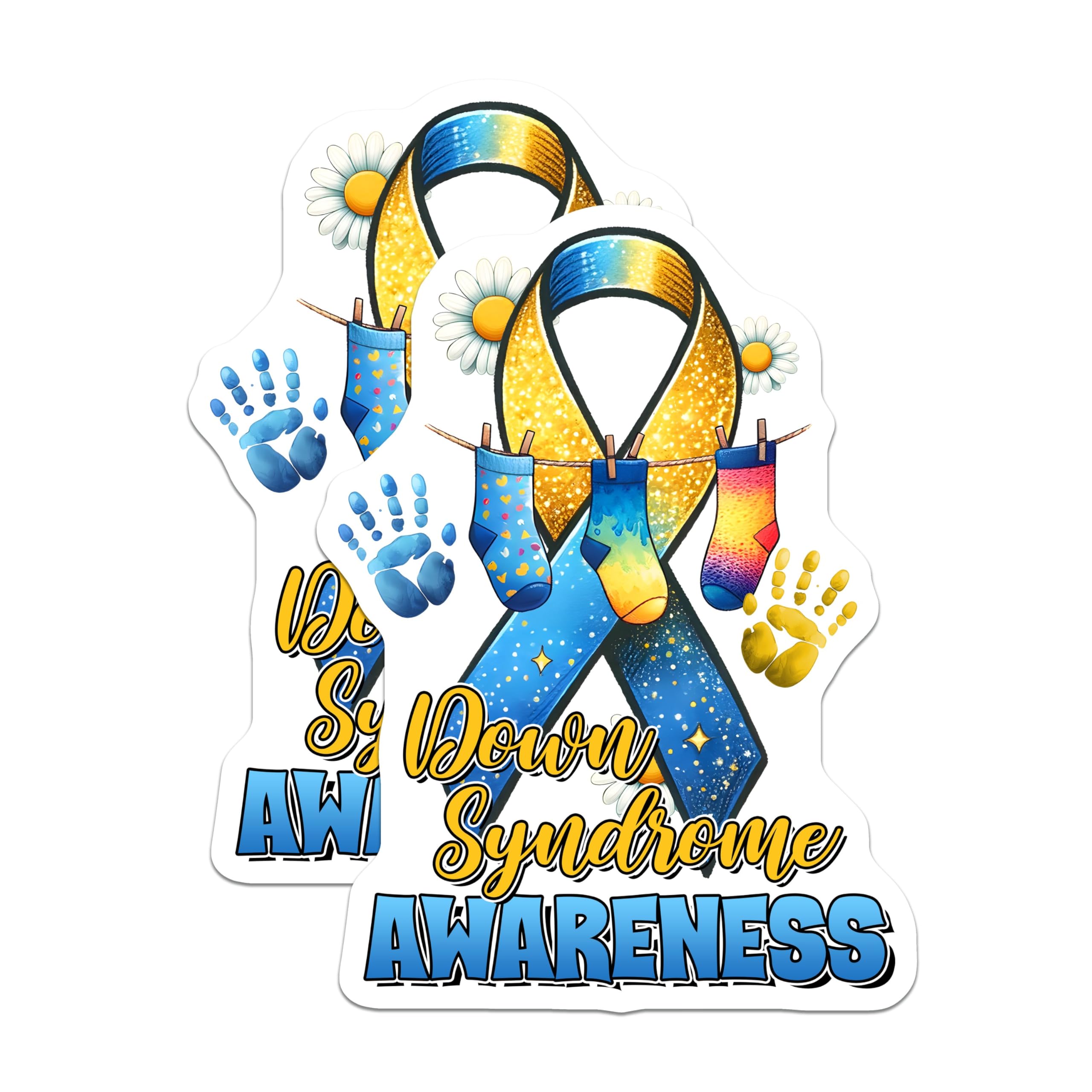 (2 Pack) Down Syndrome Awareness Magnets - 5" On Longest Side - for Cars, Fridges, Toolboxes - Made in USA - MAG8214