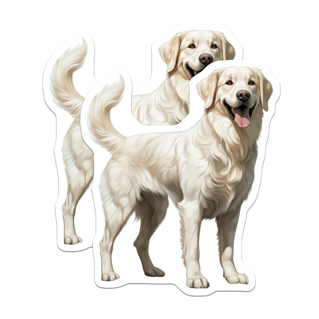 (2 Pack) Golden Retriever Magnets - Loyal Companion Artwork - Dog Lover Home Decor - 5 Inches On Longest Side - Thick Durable Magnet - Made in USA - MAG24046
