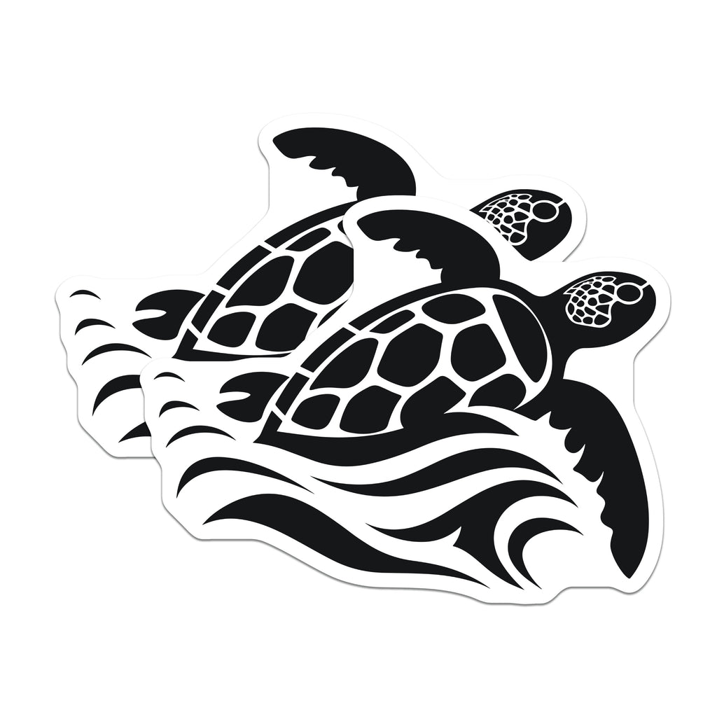 (2 Pack) Sea Turtle Magnets - Ocean Wave Design - Coastal Decor - Marine Animal Lover Souvenir - 5 Inches On Longest Side - Thick Durable Magnet - Made in USA - MAG39893