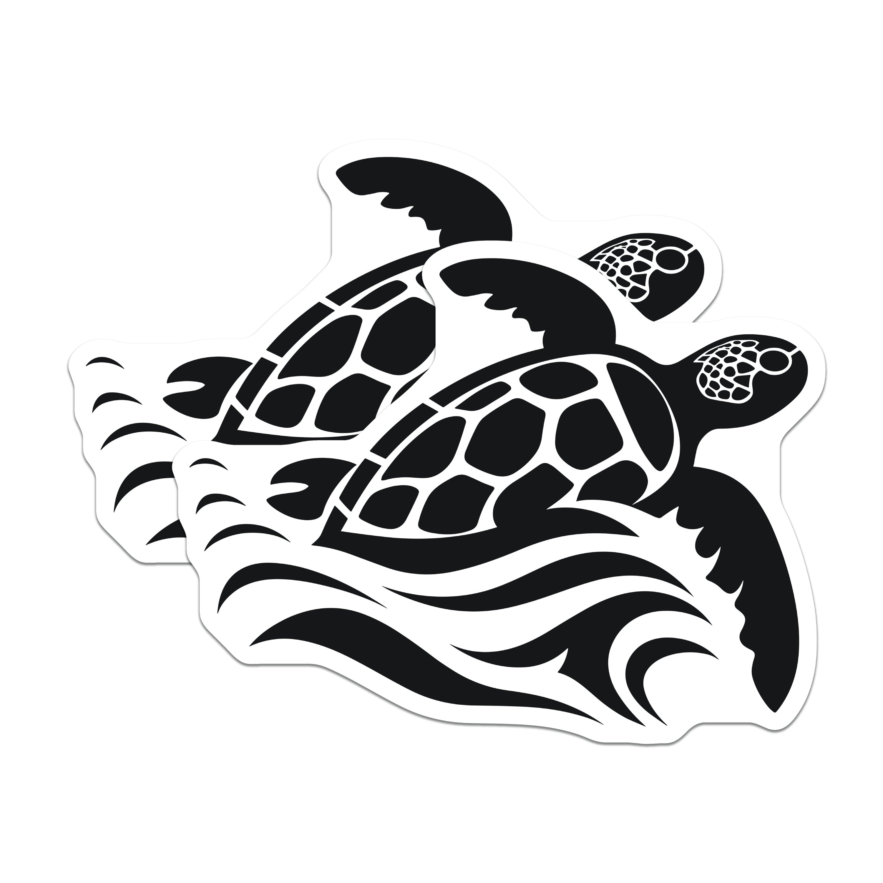 (2 Pack) Sea Turtle Magnets - Ocean Wave Design - Coastal Decor - Marine Animal Lover Souvenir - 5 Inches On Longest Side - Thick Durable Magnet - Made in USA - MAG39893