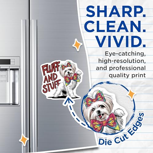 (2 Pack) Fluff and Stuff Dog Magnets Magnets - Cute Pet Decor - 5" On Longest Side - Made in USA - Sticks to Refrigerators & Metal Surfaces - MAG8520