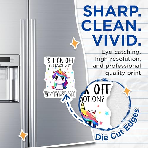 (2 Pack) Sarcastic Unicorn Magnets - Funny Quote - Cute and Humor Decor for Office Home Kitchen Fridge - 5" On Longest Side - for Cars, Fridges, Toolboxes - Made in USA - MAG7795
