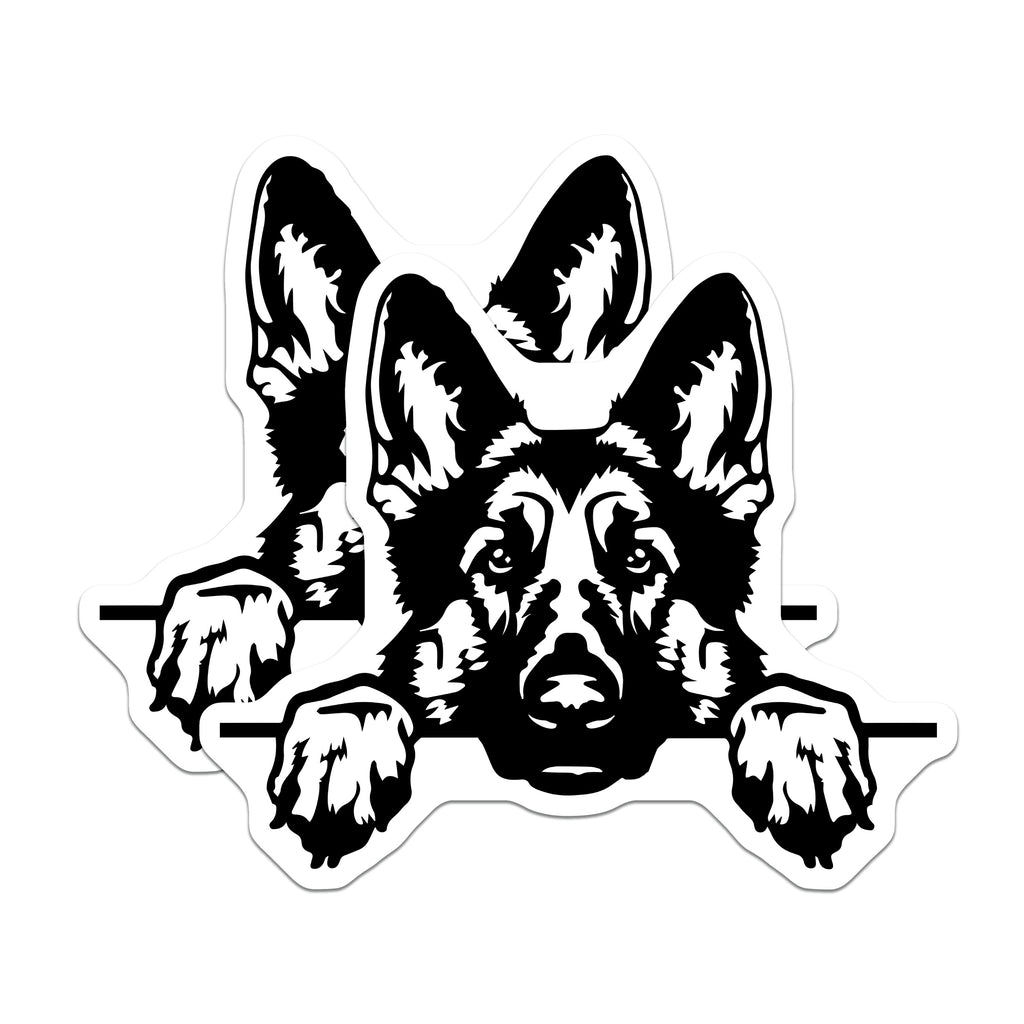 (2 Pack) German Shepherd Dog Magnets - Canine Lover Decor - Pet Parent Display - Loyal Companion Fridge Accent - 5 Inches On Longest Side - Thick Durable Magnet - Made in USA - MAG36011