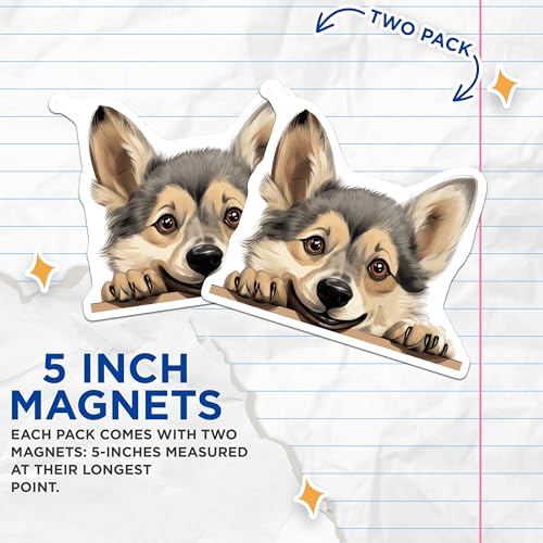 (2 Pack) Animal Lover Fridge Decor Magnet - 5" On Longest Side - Sticks to Smooth Flat Surfaces - Made in USA - MAG10291