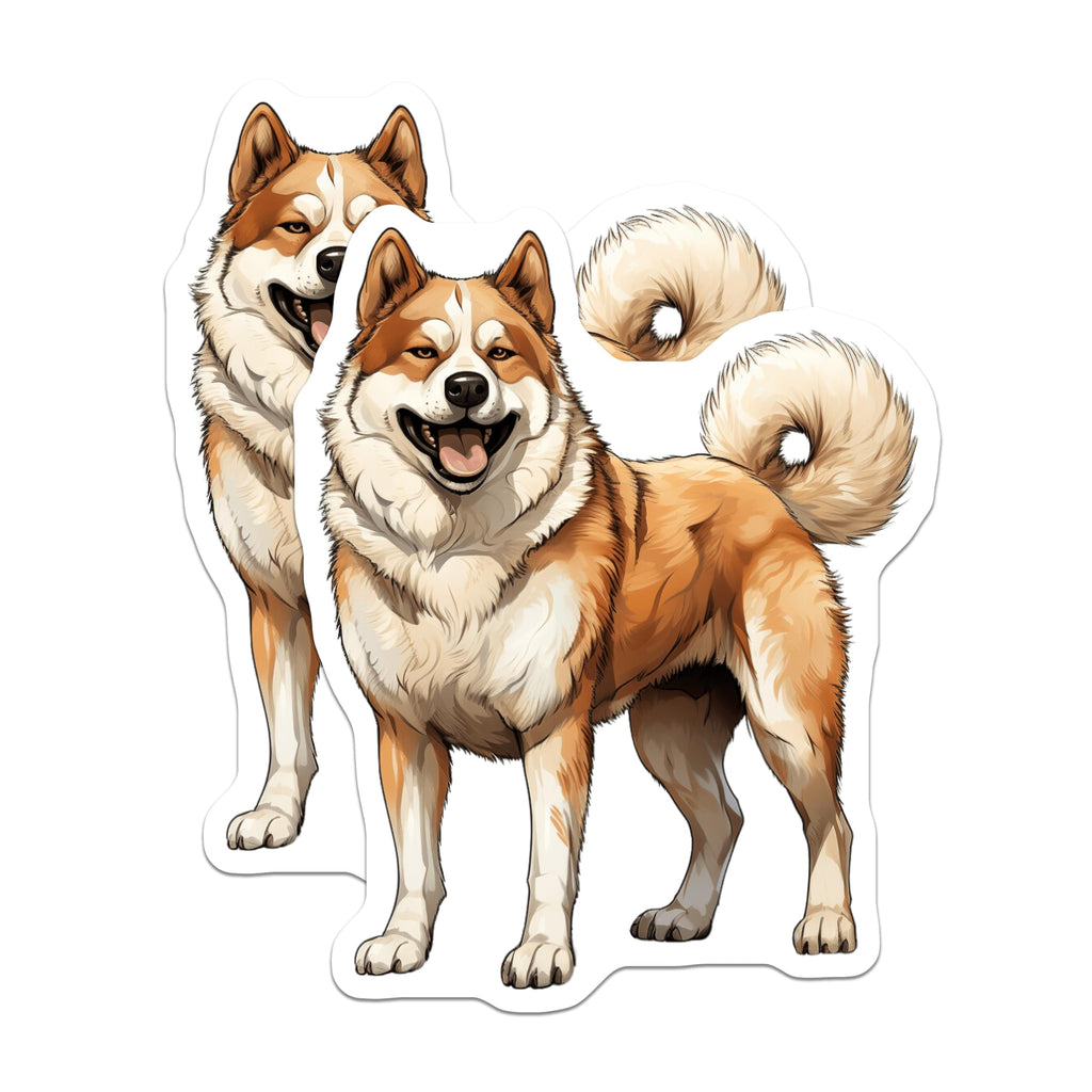 (2 Pack) Akita Dog Magnets - Happy Akita Breed Refrigerator Decal - Dog Lover Car Magnet Accessory for Pet Owners - 5 Inches On Longest Side - Thick Durable Magnet - Made in USA - MAG25911