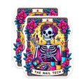 (2 Pack) Nail Tech Skeleton Magnets - Dia de Los Muertos Manicurist - Funny Salon Decor Beauty Professional - 5 Inches On Longest Side - Thick Durable Magnet - Made in USA - MAG30540