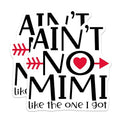(2 Pack) Aint No Mimi Like The One I Got Stickers - Heart Arrow Mimi Sticker - Mimi Love Stickers - 5" On Longest Side - Sticks to Smooth Flat Surfaces - Made in USA - BMCS4743