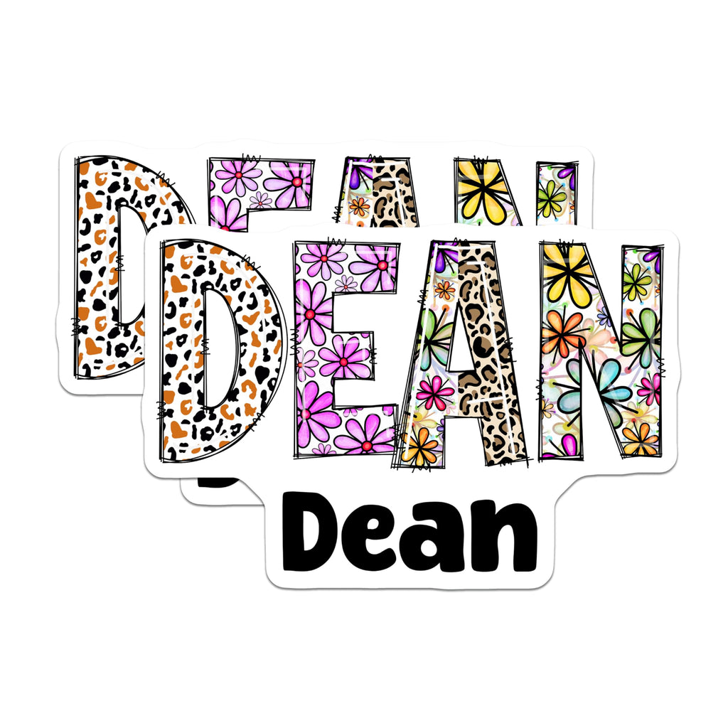 (2 Pack) Dean Name Magnets - Floral Initial Letters - Personalized Novelty Decoration - 5" On Longest Side - Premium Magnet - for Cars, Refrigerators, Toolboxes, Lockers - Made in USA - MAG16343