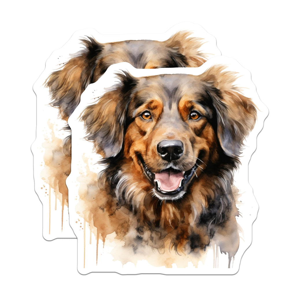 (2 Pack) Watercolor Happy Dog Magnets - Animal Lover Home Decor - Pet Parent Appreciation - 5 Inches On Longest Side - Thick Durable Magnet - Made in USA - MAG28807