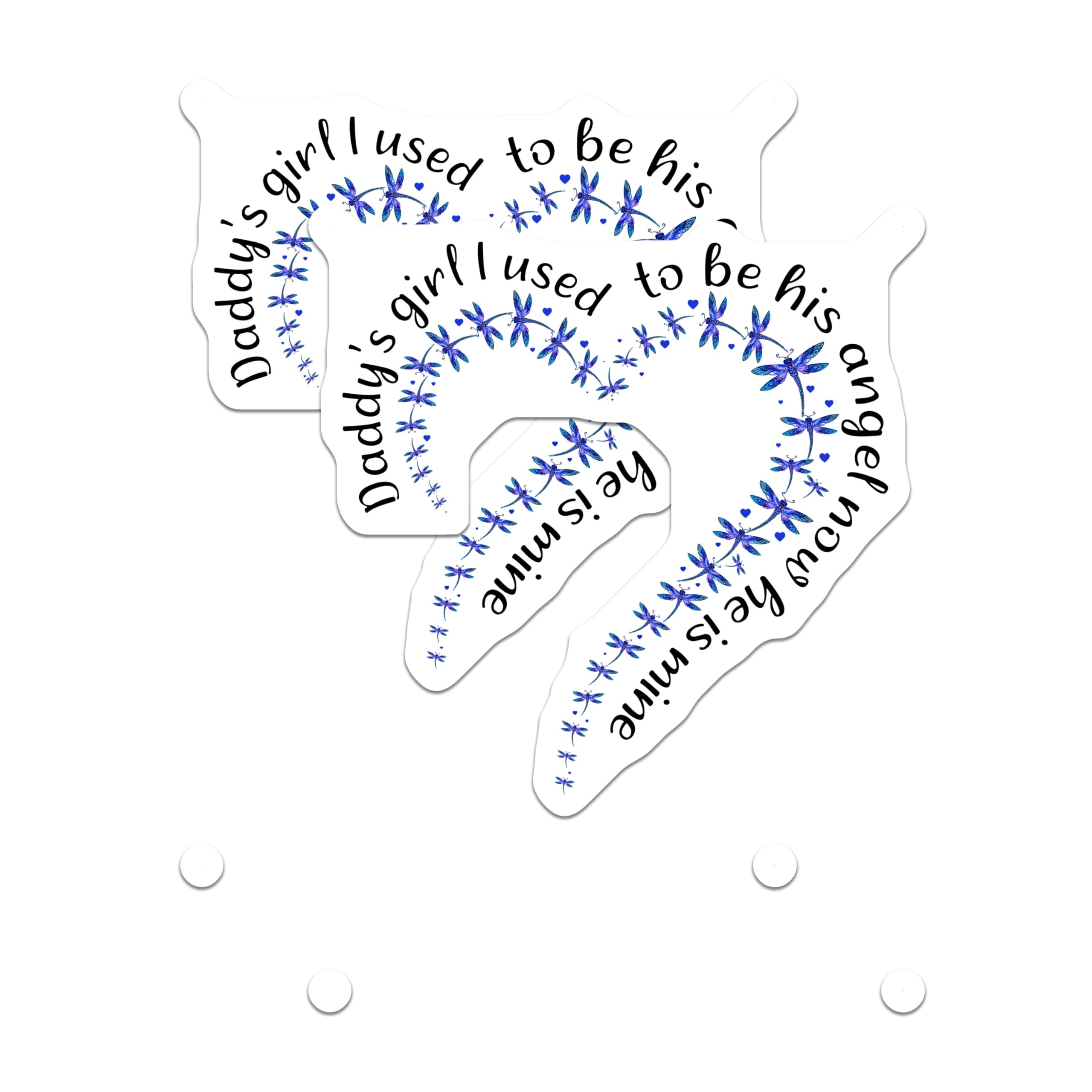 (2 Pack) Daddy's Girl Stickers - Angel Now He's Mine - Memorial Stickers for Dad Remember - 5" On Longest Side - Sticks to Smooth Flat Surfaces - Made in USA - BMCS6143