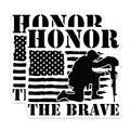 (2 Pack) Honor The Brave Stickers - Support The Troops Stickers - Military Appreciation Stickers - 5" On Longest Side - Sticks to Smooth Flat Surfaces - Made in USA - BMCS5067