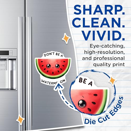 (2 Pack) Cute Watermelon Face Magnets Magnets - Fun Refrigerator Decorations - Adorable Kitchen Accessories - 5" On Longest Side - Made in USA - Sticks to Refrigerators & Metal Surfaces - MAG8676
