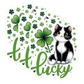 (3 Pack) Lucky Cat Decals - St Patricks Day - Shamrock Clover - 3 Inches On Longest Side - Easy Peel & Apply - Made in USA - 3MCS6860