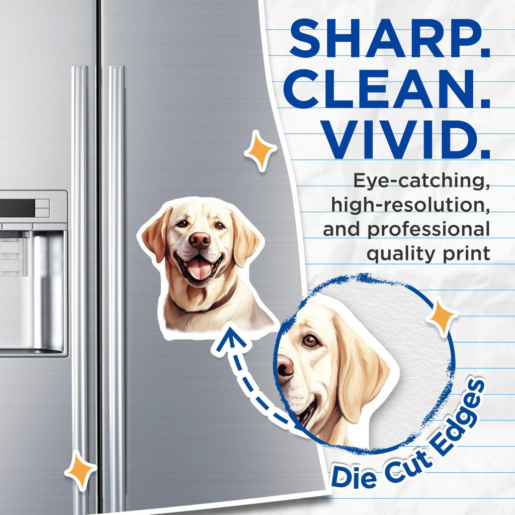 (2 Pack) Golden Retriever Magnets - Happy Dog Decor - Pet Lover Accessory - 5 Inches On Longest Side - Thick Durable Magnet - Made in USA - MAG23729