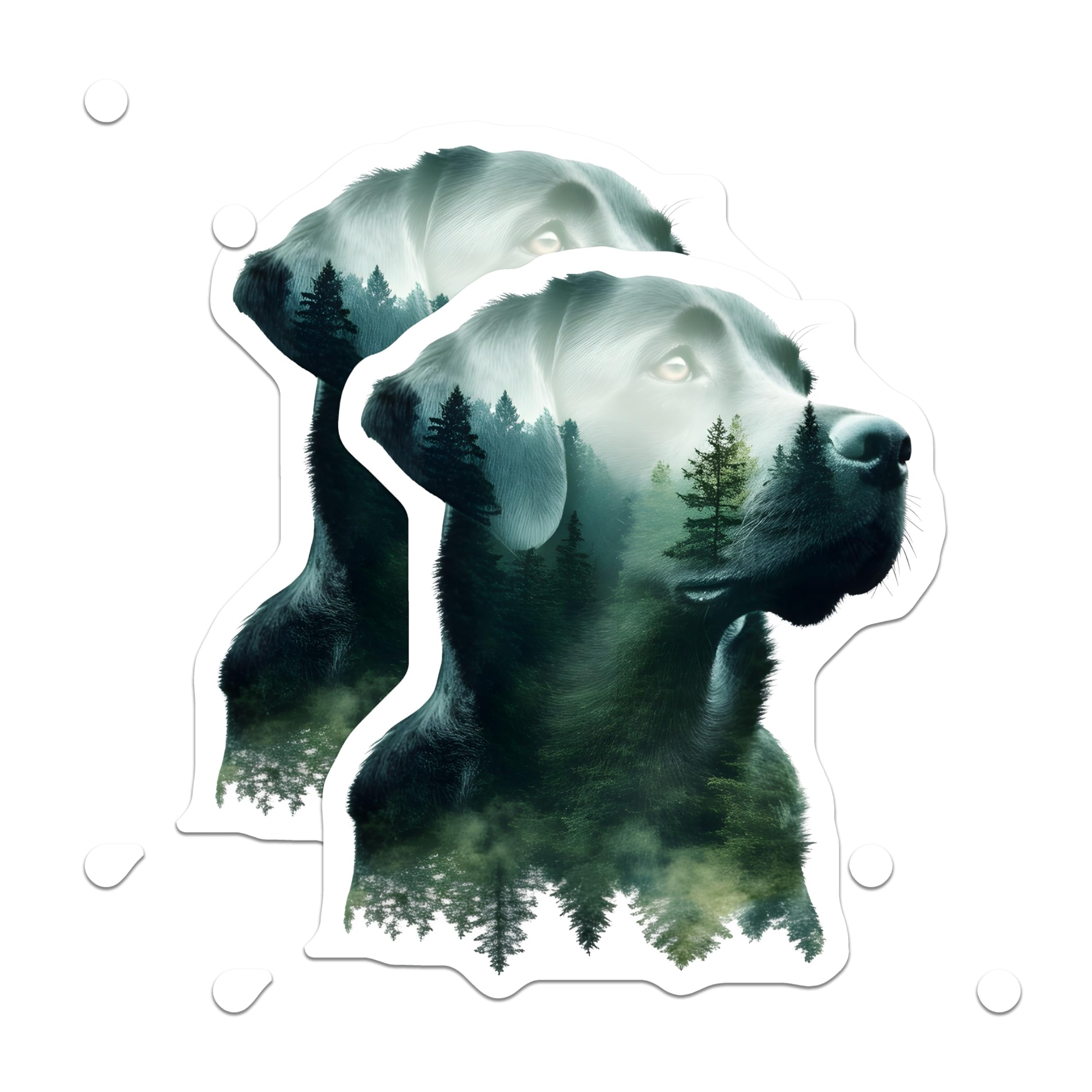 (2 Pack) Labrador Retriever Magnets - Dog Forest Scene - Animal Lover Refrigerator Magnets - 5" On Longest Side - Premium Magnet - for Cars, Refrigerators, Toolboxes, Lockers - Made in USA - MAG14835