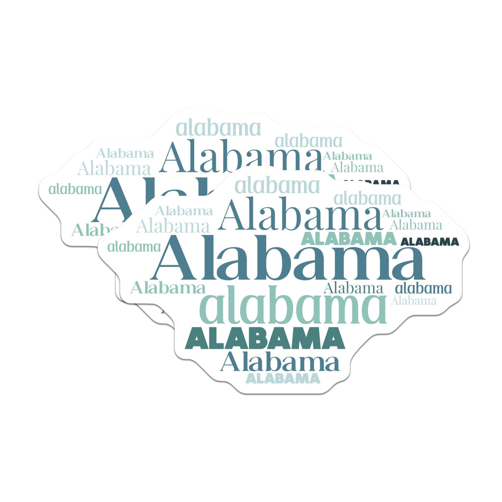 (2 Pack) Alabama State Magnets - Alabama Word Art - State Pride Fridge Magnets - 5" On Longest Side - Premium Magnet - for Cars, Refrigerators, Toolboxes, Lockers - Made in USA - MAG18040