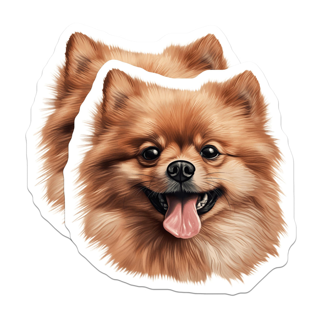 (2 Pack) Pomeranian Dog Magnets - Happy Smiling Fluffy Puppy - Pet Lover Refrigerator Locker Decor - 5 Inches On Longest Side - Thick Durable Magnet - Made in USA - MAG24178