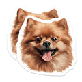 (2 Pack) Pomeranian Dog Magnets - Happy Smiling Fluffy Puppy - Pet Lover Refrigerator Locker Decor - 5 Inches On Longest Side - Thick Durable Magnet - Made in USA - MAG24178