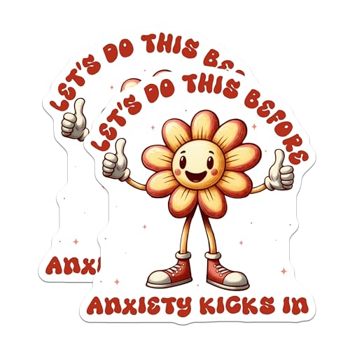 (2 Pack) Motivational Flower Magnets - Positive Affirmation - Funny Mental Health Quote Magnets - 5" On Longest Side - for Cars, Fridges, Toolboxes - Made in USA - MAG3707