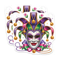 (2 Pack) Mardi Gras Jester Mask Magnets - Carnival Party Decorations - New Orleans Festive Decor - 5 Inches On Longest Side - Thick Durable Magnet - Made in USA - MAG36456