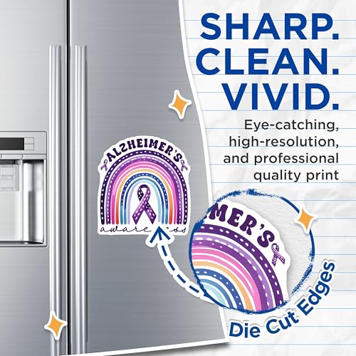 (2 Pack) Rainbow Ribbon Design Magnet - 5" On Longest Side - Sticks to Smooth Flat Surfaces - Made in USA - MAG9794
