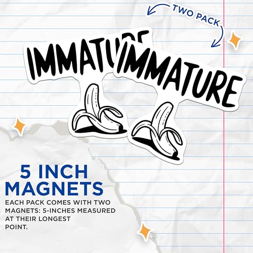 (2 Pack) Immature Magnets - Funny Baa Joke - Humorous Fridge Decoration - 5" On Longest Side - for Cars, Fridges, Toolboxes - Made in USA - MAG6753