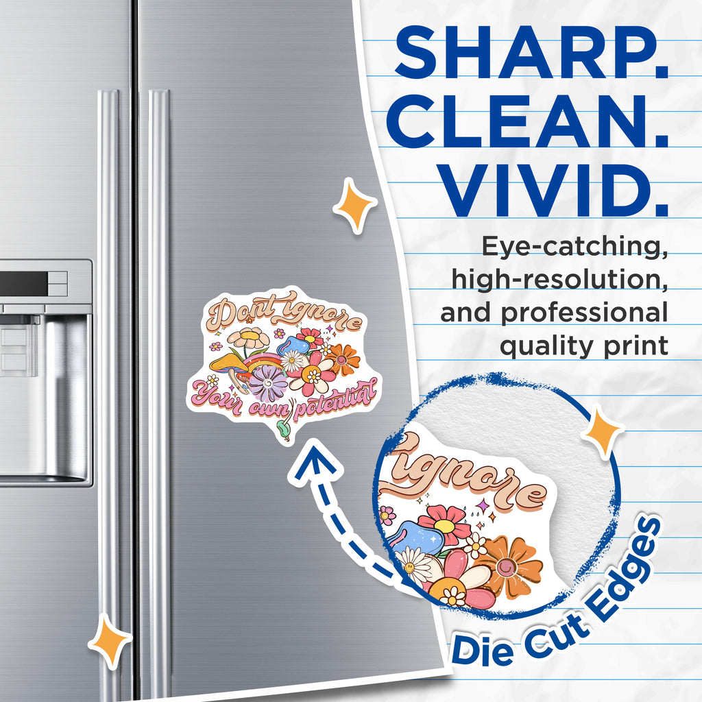 (2 Pack) Motivational Magnets - Retro Floral Inspiration - Self Love Affirmation Refrigerator Decor - 5 Inches On Longest Side - Thick Durable Magnet - Made in USA - MAG37545