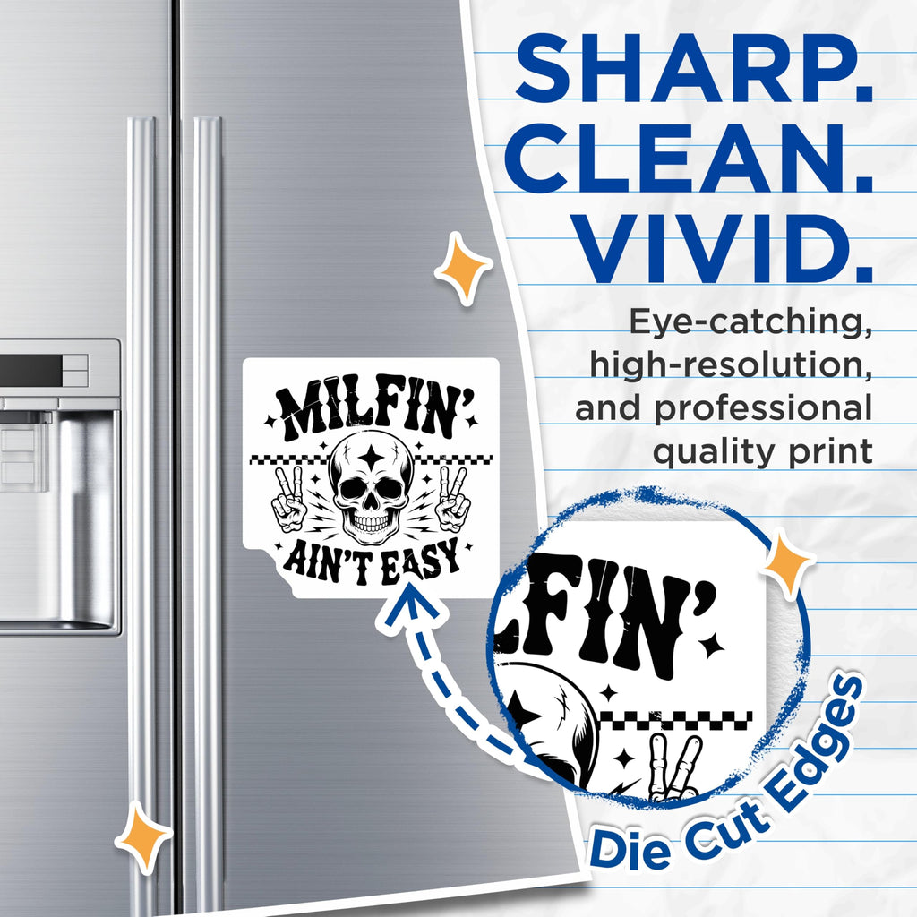 (2 Pack) MILFIN Aint Easy Magnets - Funny Skeleton Decor - Offensive Humor Fridge Magnets - 5" On Longest Side - Premium Magnet - for Cars, Refrigerators, Toolboxes, Lockers - Made in USA - MAG14828