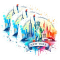 (3 Pack) New York City Decals - Statue of Liberty - NYC Skyline- 3 Inches On Longest Side - Easy Peel & Apply - Made in USA - 3MCS5800