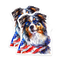 (2 Pack) Australian Shepherd Magnets - Patriotic Dog Art - USA Flag Decor for Dog Lovers - 5 Inches On Longest Side - Thick Durable Magnet - Made in USA - MAG38265