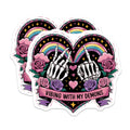 (2 Pack) Skeleton Hands Magnets - Vibing with My Demons Quote - Gothic Rainbow Emo Alternative Refrigerator Decor - 5 Inches On Longest Side - Thick Durable Magnet - Made in USA - MAG20997