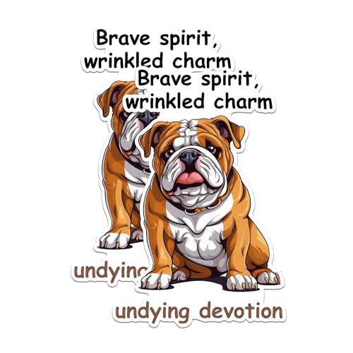 (2 Packs) Brave Spirit, Wrinkled Charm Magnets - Undying Devotion Bulldog Magnets - 5 Inches On Longest Side - Premium Magnet - for Fridges, Toolboxes, Cars - Made in USA - MAG2379