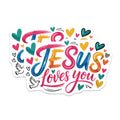 (2 Pack) Jesus Loves You Magnets - Christian Faith Decor - Religious Inspiration Item - 5 Inches On Longest Side - Thick Durable Magnet - Made in USA - MAG30306