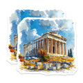 (2 Pack) Parthenon Greece Stickers - Ancient Greek Architecture Art - Travel Souvenir Stickers - 5" On Longest Side - Sticks to Smooth Flat Surfaces - Made in USA - BMCS5180