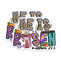 (2 Pack) He is Risen Magnets - Christian Easter Decor - Faith Bunny Cross Leopard Print - 5 Inches On Longest Side - Thick Durable Magnet - Made in USA - MAG25969