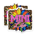 (2 Pack) Colorful Mini Life Stickers - Vibrant Floral Decal - Fun Motivational Stickers - 5" On Longest Side - Sticks to Smooth Flat Surfaces - Made in USA - BMCS5620