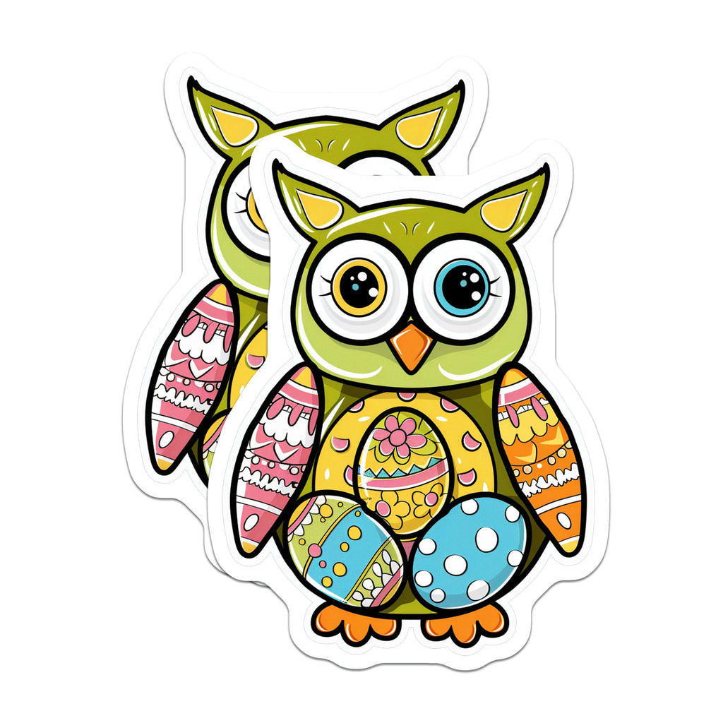 (2 Pack) Easter Owl Magnets - Spring Refrigerator Decor - Cute Animal Fridge Whiteboard Accessory - 5 Inches On Longest Side - Thick Durable Magnet - Made in USA - MAG38755
