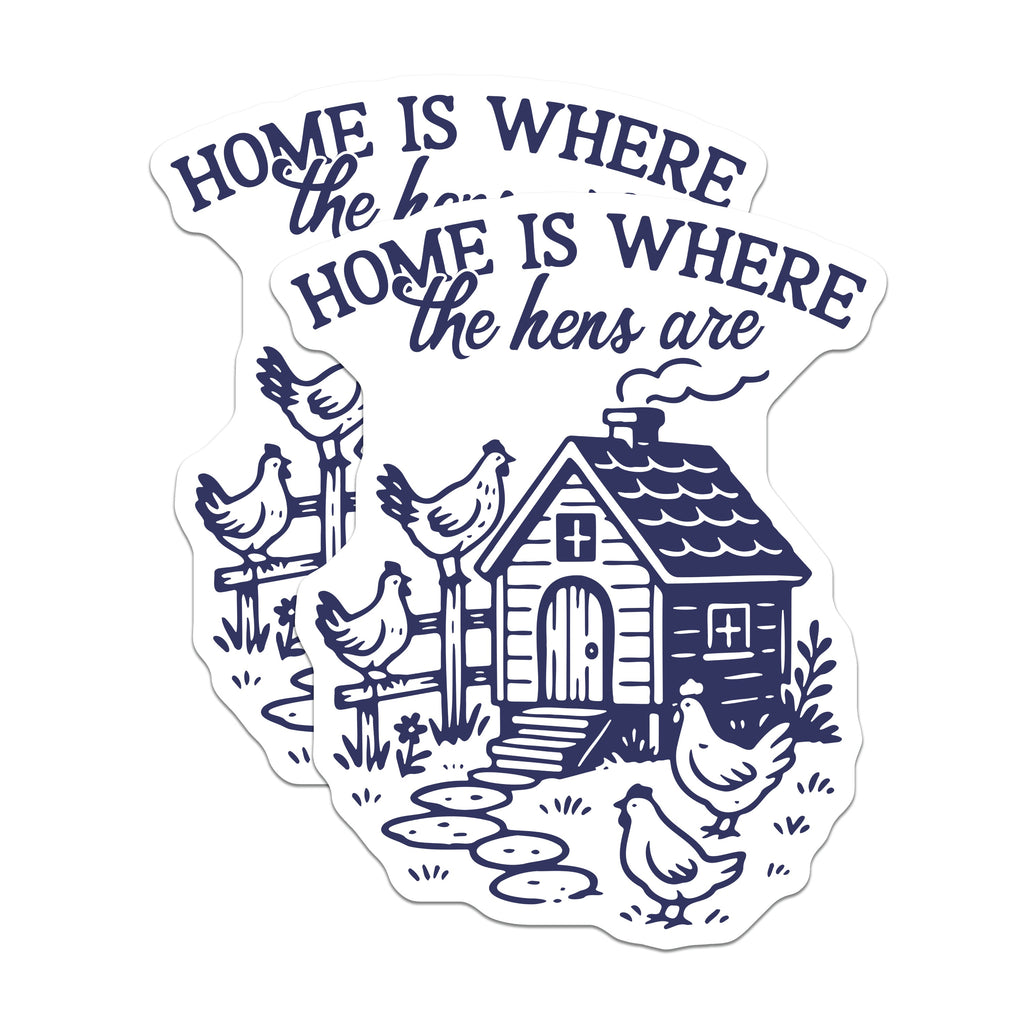 (2 Pack) Home is Where The Hens are Magnets - Farmhouse Kitchen Refrigerator Magnets - Chicken Lover Decor Homestead Accent - 5 Inches On Longest Side - Thick Durable Magnet - Made in USA - MAG39831