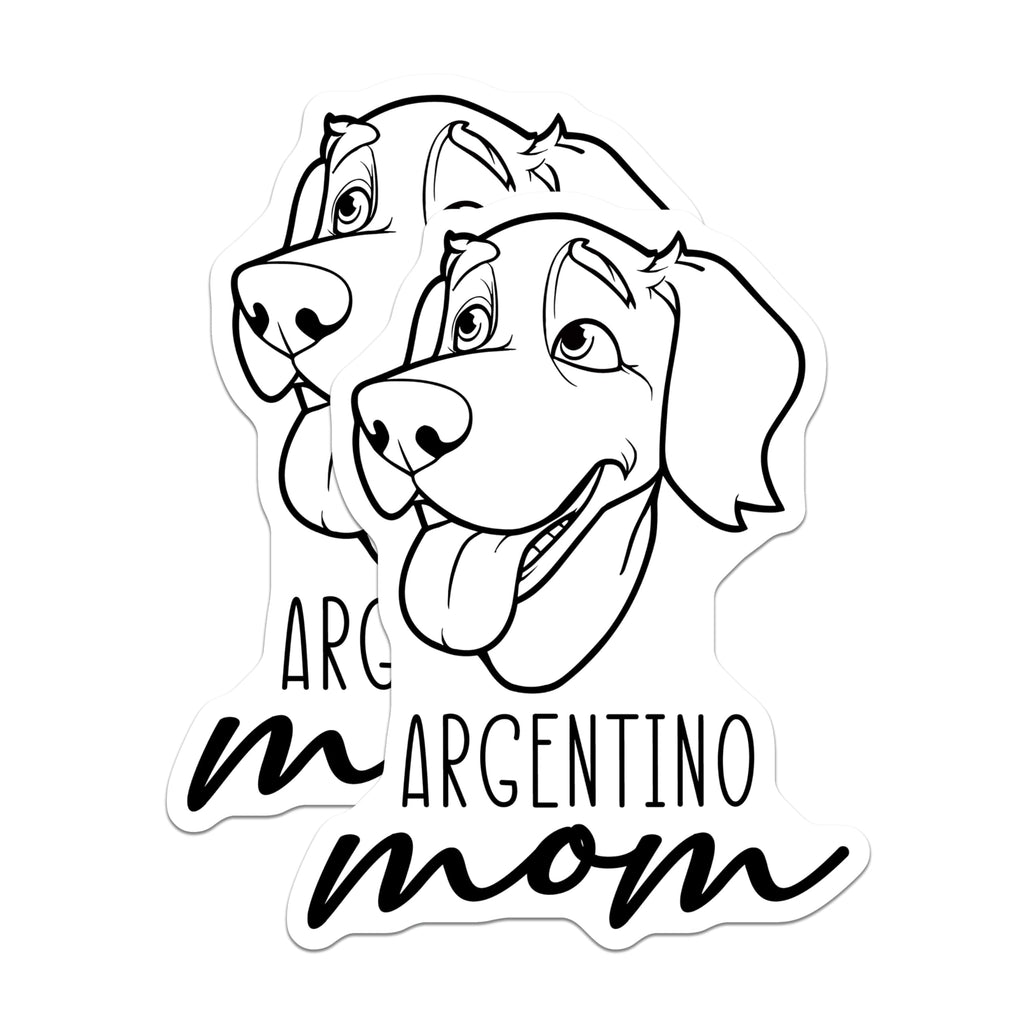 (2 Pack) Argentino Mom Magnets - Dogo Argentino Pet Accessory - Dog Owner Refrigerator Decor - 5 Inches On Longest Side - Thick Durable Magnet - Made in USA - MAG27035