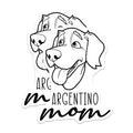 (2 Pack) Argentino Mom Magnets - Dogo Argentino Pet Accessory - Dog Owner Refrigerator Decor - 5 Inches On Longest Side - Thick Durable Magnet - Made in USA - MAG27035