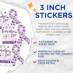 (3 Pack) Alzheimer's Awareness Decals - Purple Butterfly Decal - Remember Their Love Decals - 3 Inches On Longest Side - Easy Peel & Apply - Made in USA - 3MCS8552