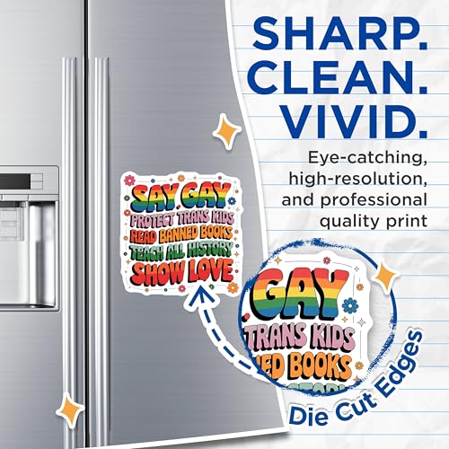 (2 Pack) LGBTQ Pride Magnets - Rainbow Letters - Inspirational Quotes - Positive Affirmations - Inclusive Messages - 5" On Longest Side - for Cars, Fridges, Toolboxes - Made in USA - MAG3899