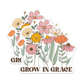 (2 Pack) Grow in Grace Magnets - Floral Fridge Decor - Inspirational Home Accents - 5" On Longest Side - Premium Magnet - for Cars, Refrigerators, Toolboxes, Lockers - Made in USA - MAG18819