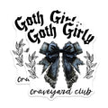 (2 Pack) Goth Girly Stickers - Graveyard Club Stickers - Gothic Bow Stickers - 5" On Longest Side - Sticks to Any Smooth Flat Surface - Made in USA - BMCS3479
