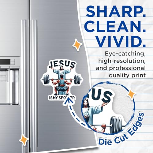 (2 Pack) Workout Motivation Magnet - Inspirational Gym Decor - Christian Fitness Motivation - 5" On Longest Side - Sticks to Smooth Flat Surfaces - Made in USA - MAG9653