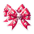 (2 Pack) Skull Bow Magnets - Pink Skull Decor Magnets - Glittery Skull Bow Fridge Magnets - 5" On Longest Side - for Cars, Refrigerators, Toolboxes, Lockers - Made in USA MAG3564