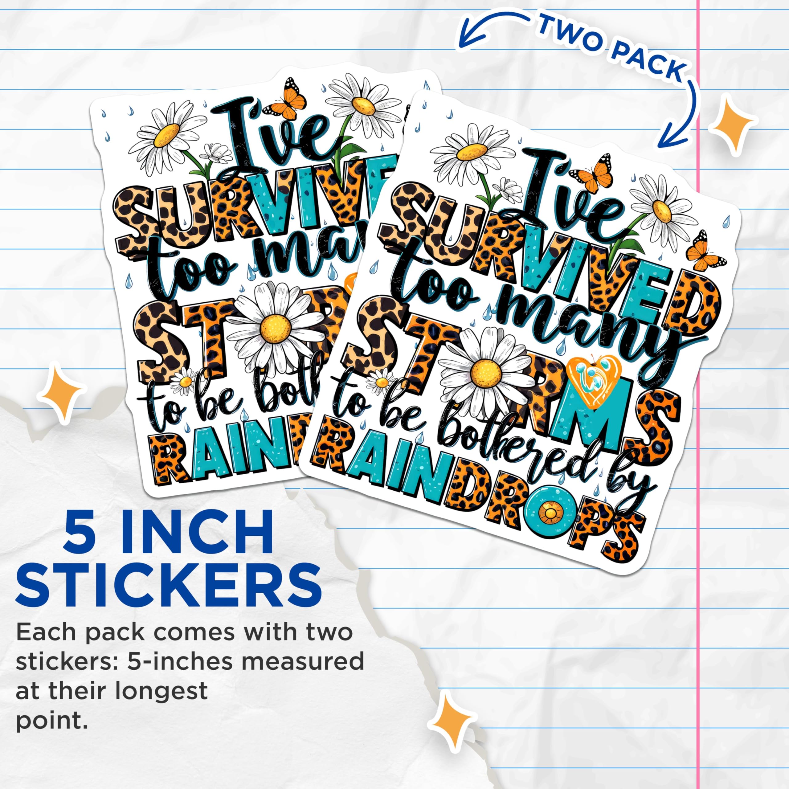 (2 Pack) Inspirational Phrase Stickers - Motivational Quote - Weather Resilience - 5" On Longest Side - Sticks to Smooth Flat Surfaces - Made in USA - BMCS8921