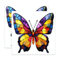 (2 Pack) Stained Glass Butterfly Magnets - Colorful Fridge Decor - Nature Lover Aesthetic - 5 Inches On Longest Side - Thick Durable Magnet - Made in USA - MAG25494