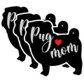 (3 Pack) Pug Mom Decals - Dog Lover - Laptop Decals - 3 Inches On Longest Side - Easy Peel & Apply - Made in USA - 3MCS1386
